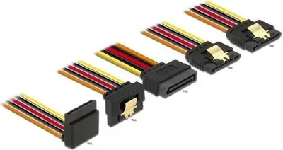 Produktbild von SATA 15 Pin Stromkabel mit Einrastfunktion zu 4x SATA Buchse 50cm