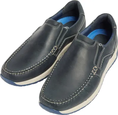 Produktbild von POD - Herren Bootsschuhe "Sean", Italienisches Leder FS11464 (47 EU) (Marineblau)