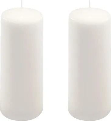 Obrázek produktu pro Sada sloupových svíček, 20 cm, Ø 7,5 cm, bílá, 2 ks