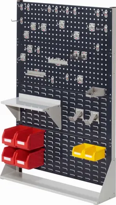 Produktbild von Kappes ®RasterPlan Stellwände einseitig Größe #4 - 2x Lochplatten 2x Schlitzplatten 1x Zubehörsortiment 37-teilig Anthrazitgrau RAL 7016