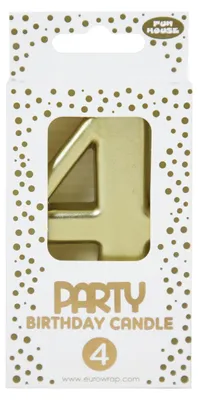 Produktbild von Clairefontaine 6x Goldene Geburstagskerze 4 - 6,3x10,5 cm - Gold 33700-4C