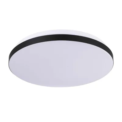 Immagine prodotto di Plafoniera LED rotonda bianco e nero da 24 W, luce bianca neutra, 2400 lm, metallo, dimensioni: 6,5 x 38 x 38 cm, IP20, Light Prestige