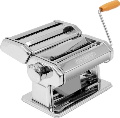 Produktbild von MONZANA® strojek na těstoviny z nerezové oceli ruční různé úrovně těsta válečky držák stolu klika na špagety lasagne tagliatelle kuchyňské doplňky stříbrná