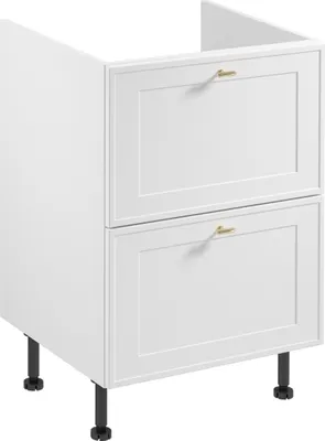 Produktbild von Spülenunterschrank 60 cm mit 2 Schubladen Küchenblock Küchenschrank, Weiß