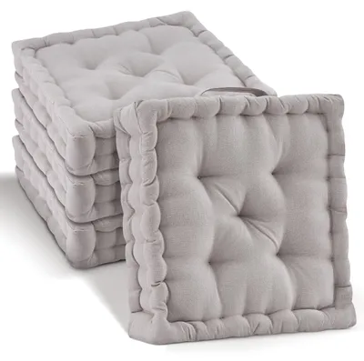 Immagine prodotto di Beautissu Set di 4 cuscini da pavimento Mila, 40x40 cm, tortora