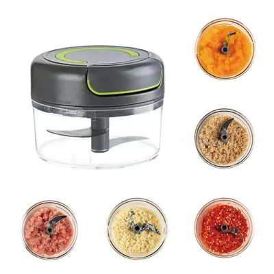 Produktbild von Zwiebel-Schneider, manuelle Multifunktions-Gemüseschneider mit Ziehschnur, Zwiebelhacker, Julienneschneider/Fleischmixer, für Zuhause, 100ml
