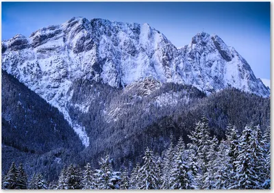 Produktbild von Tulup® Glas-Bild - 100 x 70 - Wandbild aus Glas - Wandkunst - Wandbild hinter gehärtetem Sicherheitsglas - Landschaften - Giewont Tatra - Blau