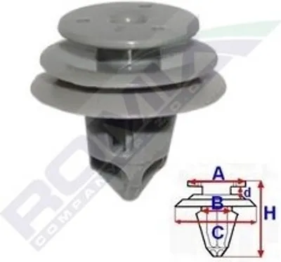 Produktbild von ROMIX Clip Zier- / Schutzleiste C60552 innenraumverkleidung 9mm 18mm