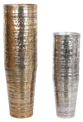 Dekorative Vase gold-silber Aluminium 31x31x106 cm
