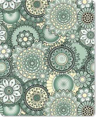 Produktbild von MuchoWow® Mauspad Mousepad Blumen - Grün - Muster 19x23 cm - Mousepads - Maus Mat - Pad - Mausunterlage - Mauspads - Spielen