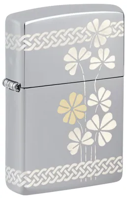 Produktbild von Zippo Sturmfeuerzeug - Clover, High Polish Chrome, Laser 360°-Laser Two-Tone - N
