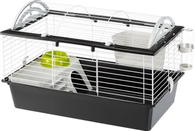 Zdjęcie produktu dla Ferplast Casita 80, Klatka, Świnka morska, Czarny, Biały, Plastik, Metal, 1 drzw., 780 mm