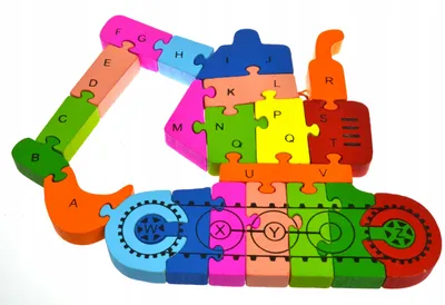 Produktbild von Drobiazgarnia Große Holzklötze Lernpuzzle Alphabet Zahlen