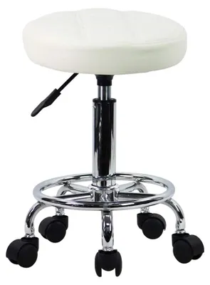 Immagine prodotto di Sedia da ufficio con rotelle, regolabile in altezza, rivestita in ecopelle, colore bianco