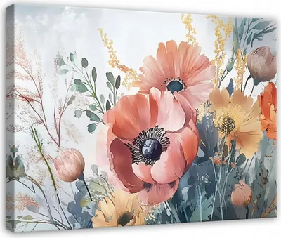 Produktbild von Leinwandbilder Wohnzimmer Schlafzimmer - 60x40 cm - Bilder - Wandbilder XXL - Wanddekoration - Leinwandbild Blumen