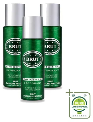 Image de 3 sprays déodorants Brut Original - 200 ml - Lot de 3