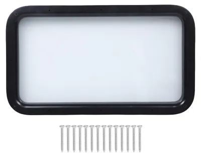 Image de Porte d'entrée pour camping-car, fenêtre, vitrage dépoli et opaque avec cadre intérieur et extérieur pour caravanes