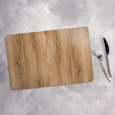 Produktbild von Tischset 4x45x30 cm + 10fi cm Platzset Tischmatte Platzmatte Untersetzer - Helles Holz