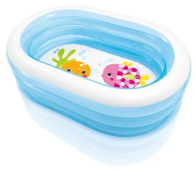 Produktbild von Intex 5748NP, Kinderpool,163 x 107 x 46cm,3 aufblasbare, transparente Ringe, mit Ablassverntil, inkl. Reperaturflicken