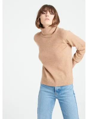 Produktbild von Studio Cashmere8 Damenpullover mit Rollkragen LILLY 22 - Camel - Größe 2XL
