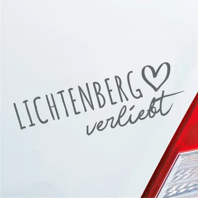 Produktbild von Auto Aufkleber Lichtenberg verliebt Herz Stadt Heimat Liebe Car 19x6 cm Grau Sticker Heckscheibenaufkleber