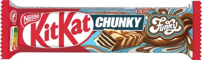 Produktbild von KitKat Chunky Funky 40 g Riegel – Knusprige Kakaowaffel mit Milch‑ & Weißschokolade