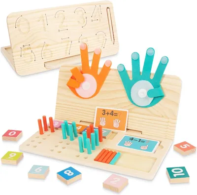 Produktbild von Montessori Rechentafel 3-in-1 Holz Zählspielzeug für Kinder ab3J