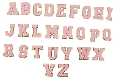 Obrázek produktu pro Růžové nášivky s písmenky, 26 písmen, personalizovatelné, krásné na nažehlení, ideální na opravu a zdobení oblečení.