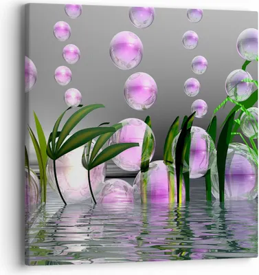 Produktbild von Bild auf Leinwand - Leinwandbild - Computer Grafik Blase - 40x40cm - Wand Bild - Wanddeko - Leinwanddruck - Bilder - Kunstdruck - Wanddekoration - Leinwand bilder - Wandkunst - AC40x40-2329