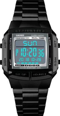 Produktbild von SKMEI 1381 Herren-Armbanduhr, analog, digital, modisch, laessig, Sport-Armbanduhr, 2 Zeit, 5 Alarme, 3 ATM, wasserdichtes Edelstahlarmband, Hintergrundbeleuchtung, multifunktionale Uhren