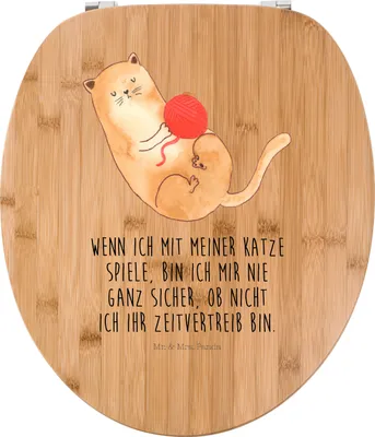 Produktbild von Mr. & Mrs. Panda Klo-Deckel Katze Wolle - Transparent - Geschenk, WC Sitz, Deckel, Cat, Klodeckel, WC-Sitz, Haha, Cats, Spielen, klo