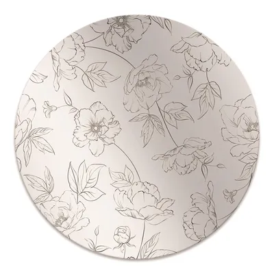 Produktbild von Rundmatte - Stuhlunterlage Bürostuhlunterlage - Rund Ø 100 cm - Bodenmatte - Fußmatte - Skizzierte Blumen
