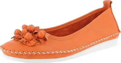 Produktbild von Andrea Conti Damen Ballerina Slipper softes Leder Keilabsatz bequem 0027987, Größe:38 EU, Farbe:Orange
