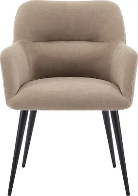 Produktbild von 2er Set HEKA Stühle - mit Armlehnen - Stoff und Metall - Farbe beige
