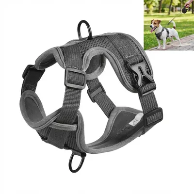 Immagine prodotto di Pettorina riflettente traspirante per cani L, regolabile, grigia