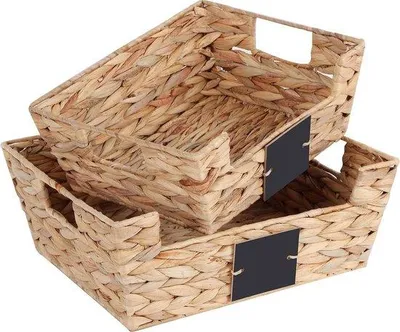 Produktbild von Rotan Opbergsatz für 2 - dekorative Organisatoren für Regale und Schränke - Wasserhyazinthen-Boxen.