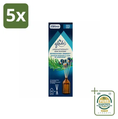 Productafbeelding van 5 x Glade Aromatherapie geurstrips, verfrissende energie - 80 ml - voordeelverpakking - 5 stuks