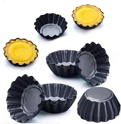 Produktbild von 12 Mini-Tarteformen/Quicheformen | Kuchenformen | Runde Backform mit Antihaftbeschichtung – Schwarz