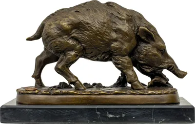 Produktbild von Bronzeskulptur Wildschwein im Antik-Stil Bronze Figur 22cm
