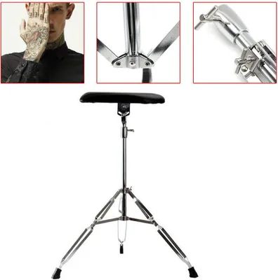 Image de Tatouage accoudoir jambe accoudoir noir pliable hauteur réglable 65-100cm accoudoir support repose-jambes repose-pieds