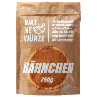 Produktbild von WAT NE WÜRZE Hähnchengewürz Chicken Rub 750 g | Gewürz für Brathähnchen, Chicken Wings, Hähnchen, Gans und Broiler | Gewürzsalz Marinade für Geflügel