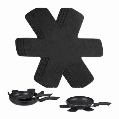 Produktbild von KANDONEX Pfannenschutz 5er Set aus Filz – Hochwertige Pfannenschoner & Stapelschutz für Töpfe & Pfannen, Rutschfeste Filzuntersetzer & Topfschoner