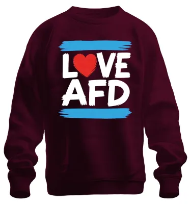 Produktbild von Love AfD Rotes Herz Politik Deutschland Statement Sarkasmus Sweatshirt Pullover, Burgundy, S