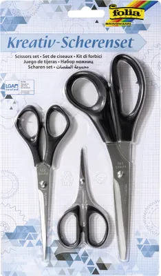 Produktbild von folia Kreativ-Scherenset 3-teilig rostfrei