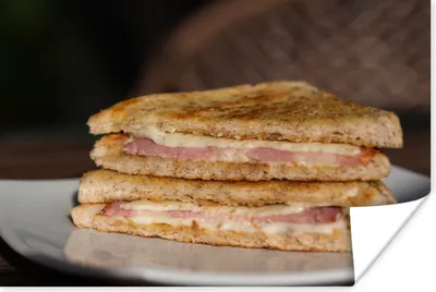 Produktbild von MuchoWow® Poster Gestapeltes Sandwich zum Frühstück oder Mittagessen 120x80 cm - Bilder