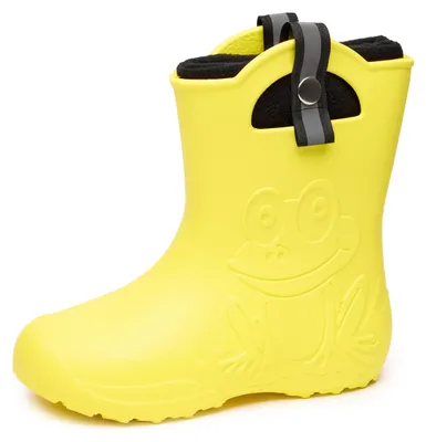 Produktbild von Ladeheid Kinder Federleichte Gummistiefel Thermo Fütterung Mädchen Jungen Rutschfest Regenstiefel Kinder Regenschuhe LA-CA-Frog245 (Gelb, 32/33 EU)