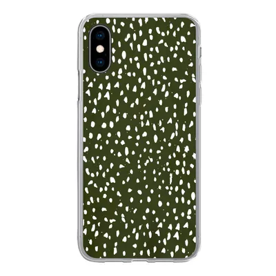 Produktbild von MuchoWow® Handyhülle Schutzhülle Hülle für iPhone X Polka dots - Weiß - Schwarz Silikon Softcase Handy Hülle - Handyhülle