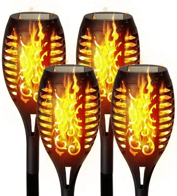 Produktbild von Solarleuchte, Gartenleuchten, Solar Fackel, Gartenfackeln, Flammenlicht Solarlampe, IP65 Wasserdicht, für Außen, Hinterhöfe, Gärten, Rasen Bele