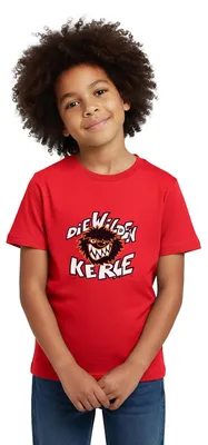 Produktbild von Spreadshirt Die Wilden Kerle Logo Kinder T-Shirt, 110/116 (5-6 Jahre), Rot