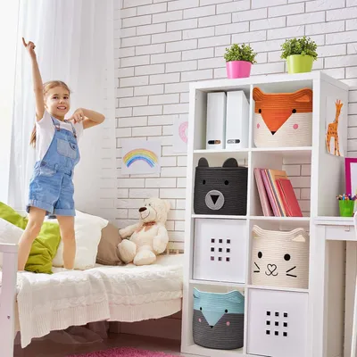 Produktbild von Aufbewahrungskorb Aufbewahrungsbox für Kinder, Boxen zur Aufbewahrung Spielzeugkiste. Ideal für Kallax Nutzung, Kallax Regal, Kleidung, Spielzeug, Wäschekorb, Kinder, Kinderzimmer